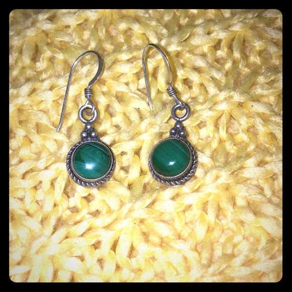 Jewelry - 🌿Malachite & Sterling Earrings